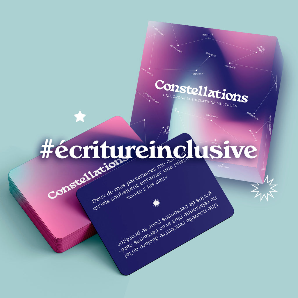 Écriture inclusive et travail éditoral pour le jeu Constellations